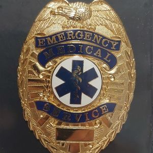 EMERGENCY MEDICAL Services  Badge Shield EMT Gold. Color Brand-New!